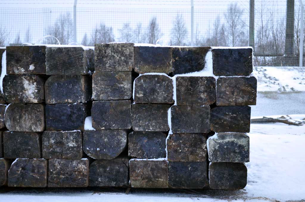 Reclaimed railway sleepers