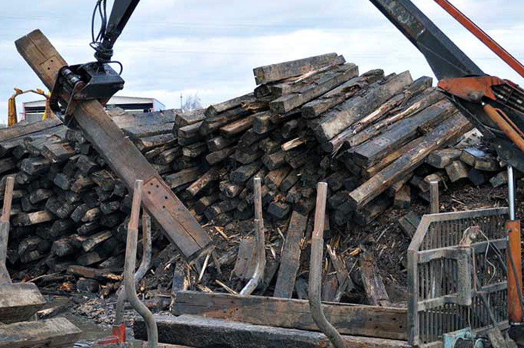Reclaimed railway sleepers